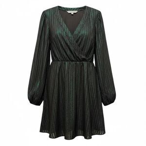 ModCloth Shine of the Times Green Faux Wrap Mini Dress